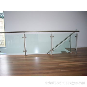 Indoor Good Quality Glass Stair Balustrade Stainless Steel Handrail Glass Railing